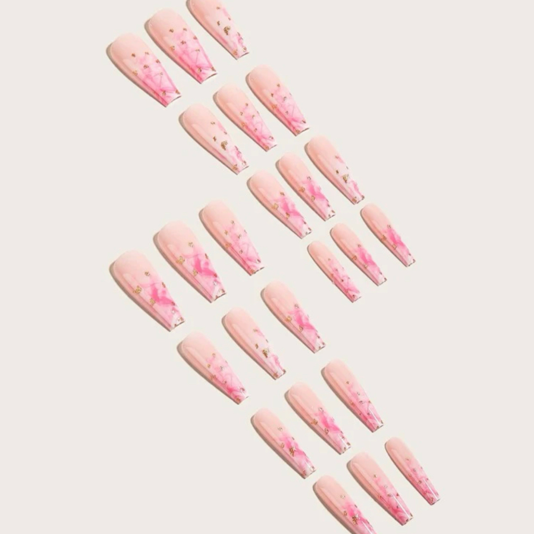 PINK ROSE GOLD FOIL LONG COFFIN