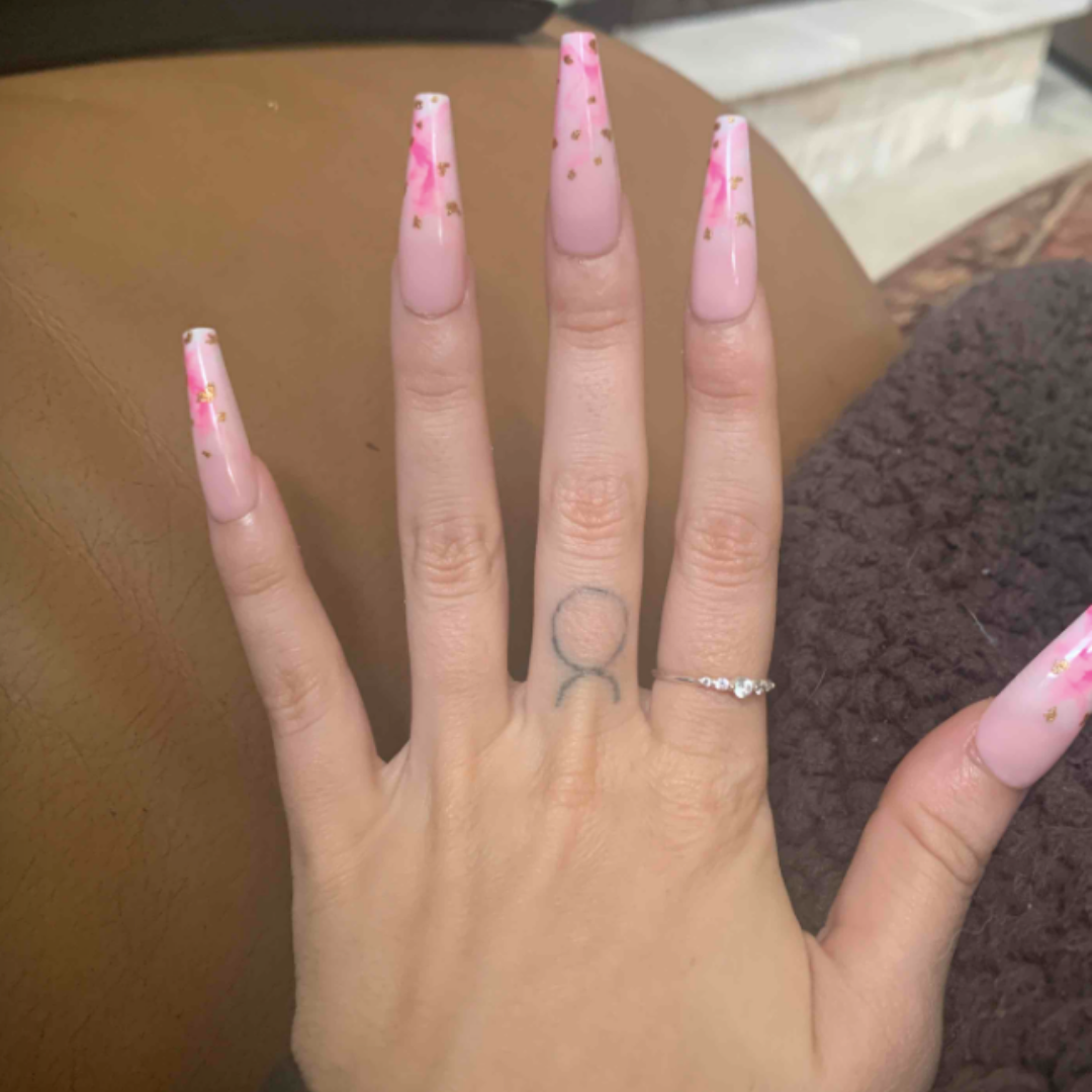 PINK ROSE GOLD FOIL LONG COFFIN